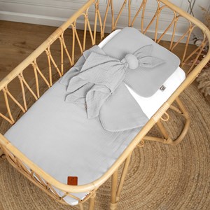 Set berceau, couverture & coussin gris