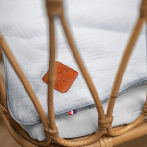 Set berceau, couverture & coussin gris