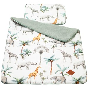 Couverture et coussin berceau safari