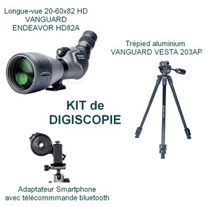 Kit longue-vue 20-60x82hd vanguard hd82a avec trépied et adaptateur smartphone
