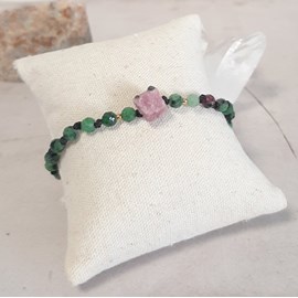 Bracelet en zoisite et rubi litha