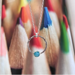 Sautoir en argent 925 et amazonite