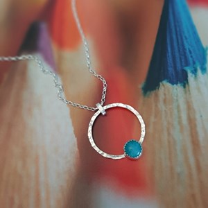 Sautoir en argent 925 et amazonite