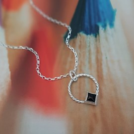 Collier en argent 925 et onyx noir