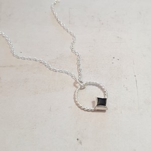 Collier en argent 925 et onyx noir