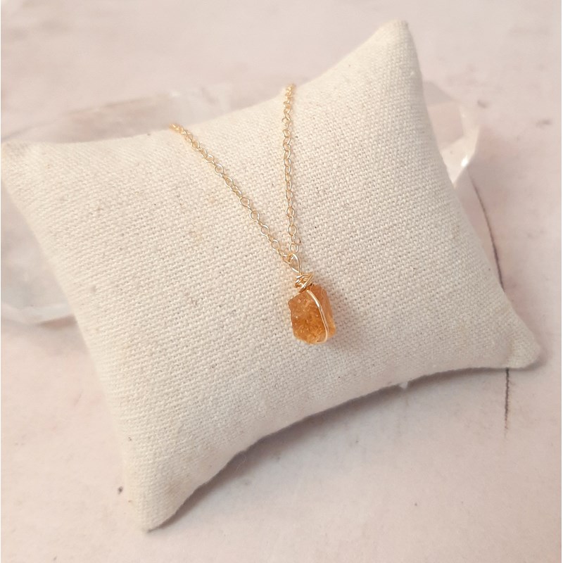 Collier en argent doré et citrine itá