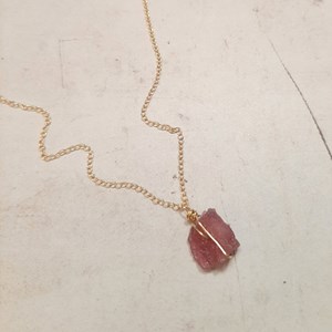 Collier tourmaline rose itá
