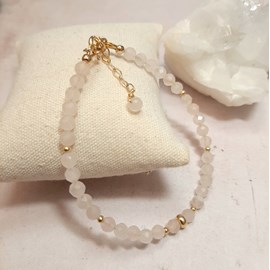 Bracelet quartz rose et argent 925 doré