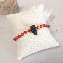 Bracelet cornaline et tourmaline noire