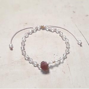 Bracelet cristal de roche et tourmaline