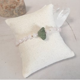 Bracelet en quartz rose et grenat vert