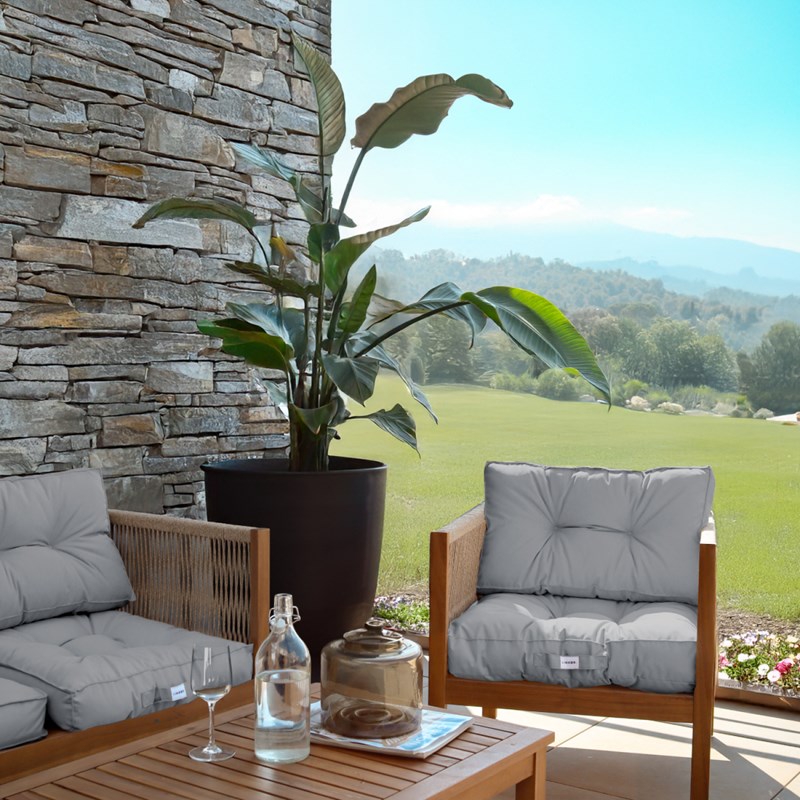 Coussins salon de jardin - gris clair