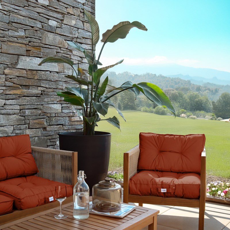 Coussins salon de jardin - terracotta