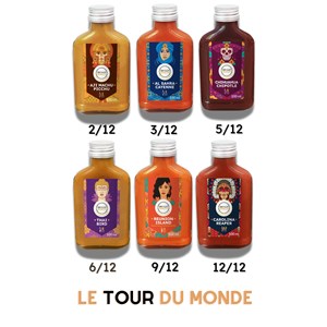 Coffret 6 sauces piquantes tour du monde