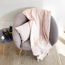 Plaid cachemire et laine diamant camel