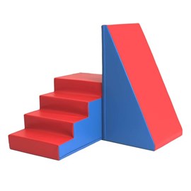 Ensemble escalier pente bleu-rouge