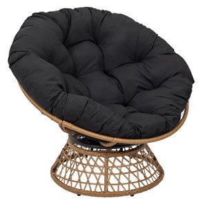 Fauteuil d'extérieur avec coussin noir