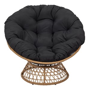 Fauteuil d'extérieur avec coussin noir