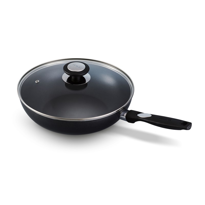 Poêle wok couvercle pro induc 28 cm