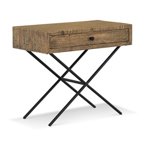 Console 1 tiroir bois-métal marron -