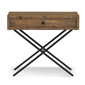 Console 1 tiroir bois-métal marron -