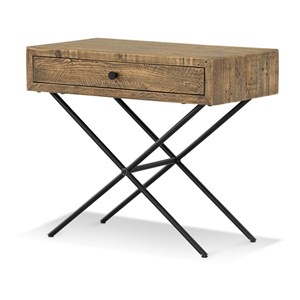 Console 1 tiroir bois-métal marron -