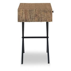 Console 1 tiroir bois-métal marron -