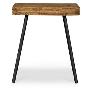 Table de chevet bois-métal marron -