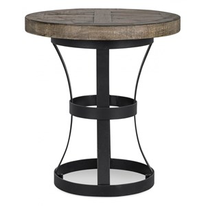 Table de chevet bois-métal marron -