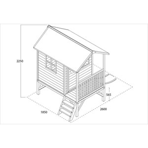 Cabane enfant sur pilotis bois naturel l