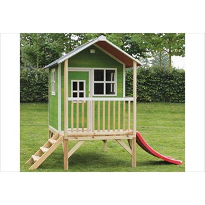 Cabane enfant sur pilotis verte loft 300
