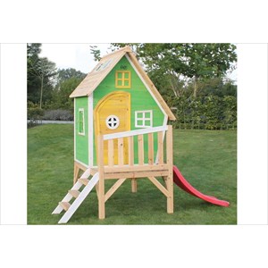 Petite cabane sur pilotis verte fantasia