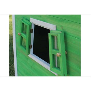 Petite cabane sur pilotis verte fantasia