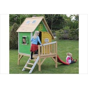 Petite cabane sur pilotis verte fantasia