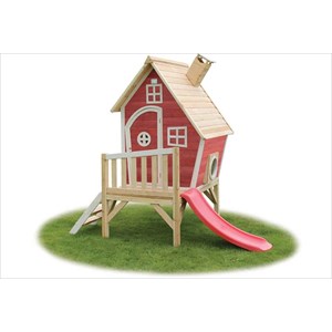 Petite cabane sur pilotis rouge fantasia