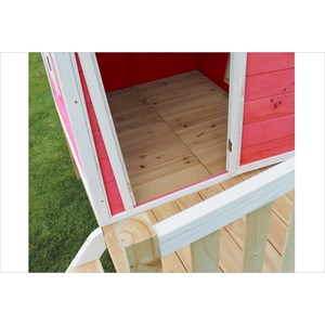 Petite cabane sur pilotis rouge fantasia