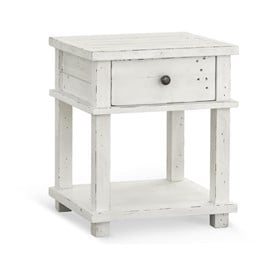 Table de chevet 1 tiroir bois blanc 50x4