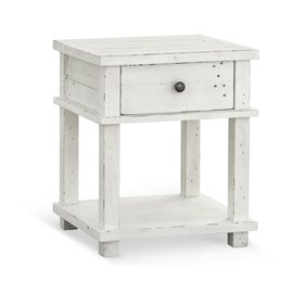 Table de chevet 1 tiroir bois blanc -