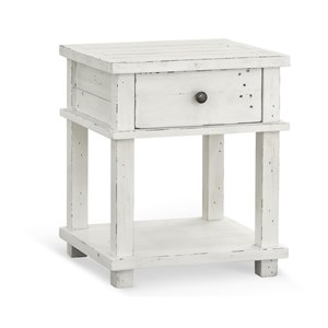 Table de chevet 1 tiroir bois blanc -