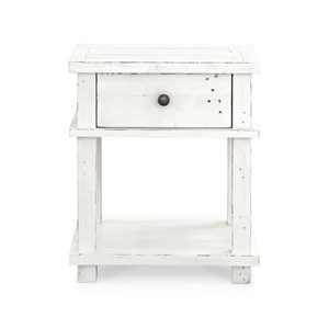 Table de chevet 1 tiroir bois blanc -