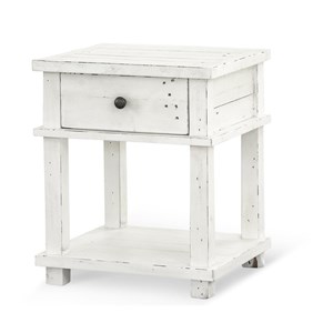 Table de chevet 1 tiroir bois blanc -