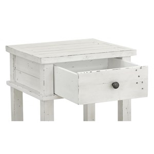 Table de chevet 1 tiroir bois blanc -