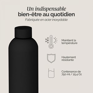 Gourde isotherme 750ml - noir