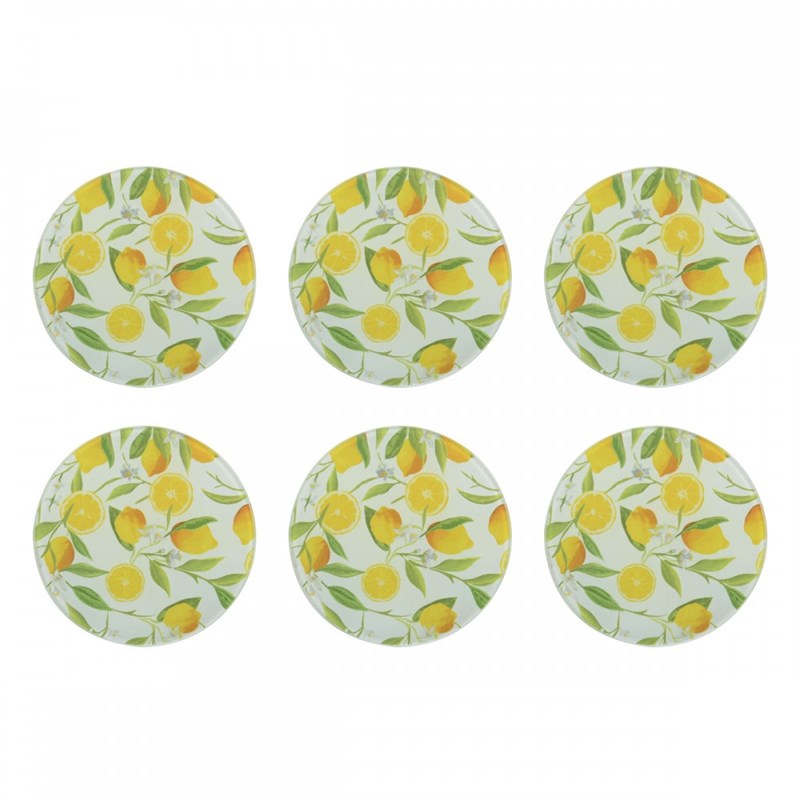 Dessous de verre citron - lot de 6