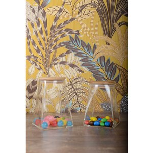 Pot triangulaire avec couvercle en bois 740ml