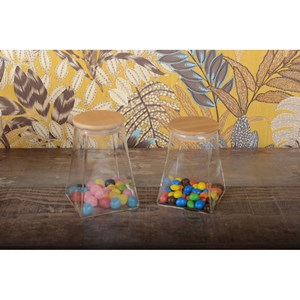 Pot triangulaire avec couvercle en bois 910ml