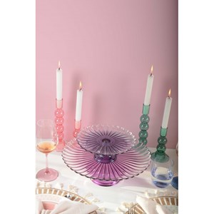 Plat à gâteaux sur pied bleu 21cm - printemps