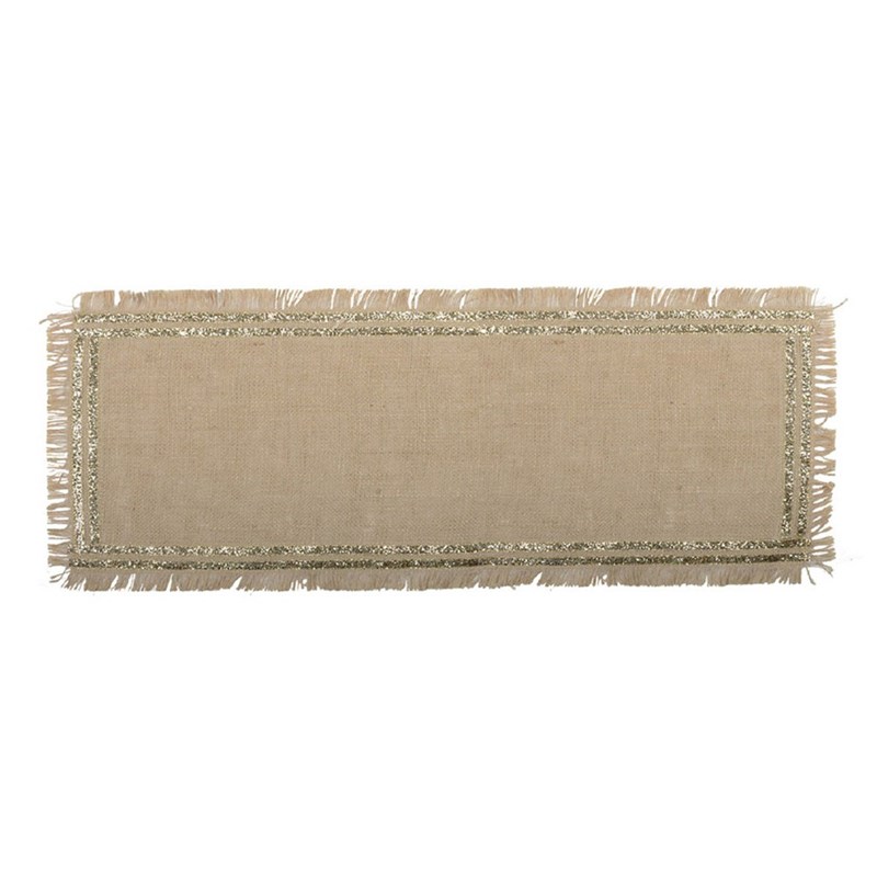 Chemin de table en toile de jute doré
