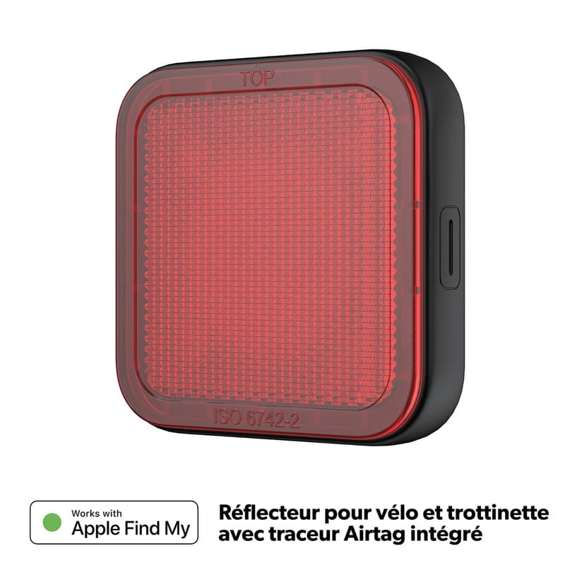Réflecteur vélo avec traceur gps airtag