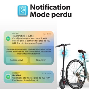 Réflecteur vélo avec traceur gps airtag